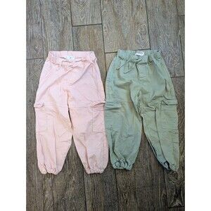 Girls Zara Drawstring Parachute Jogger Lot Of Two Size 4-5